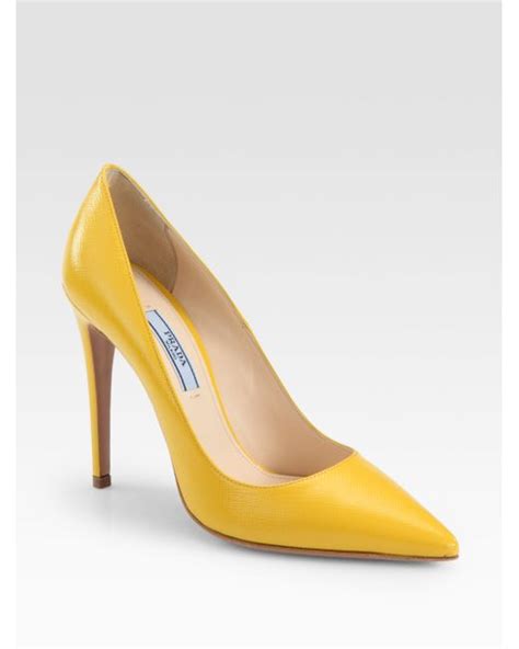 prada yellow pumps|Meer.